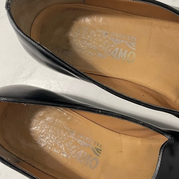 Salvatore Ferragamo Mens Black Leather Tassel Loafers Size 8D - Picture 7 of 9